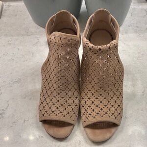Cole Haan Women's Beige Laser-Cut Mules